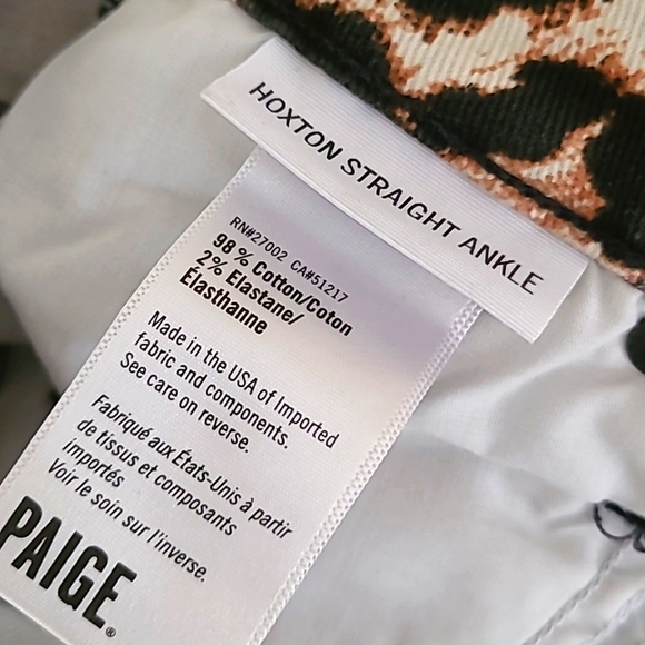 Paige Leopard Hoxton Ankle Raw Hem Jean EUC - Picture 7 of 16
